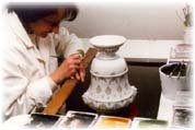 Peinture &agrave; l'aide de pinceaux 