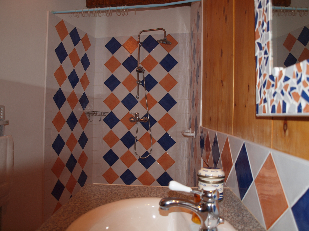 Douche de la chambre avec 1 lit