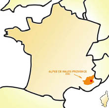 Carte de la France et alpes de haute provence